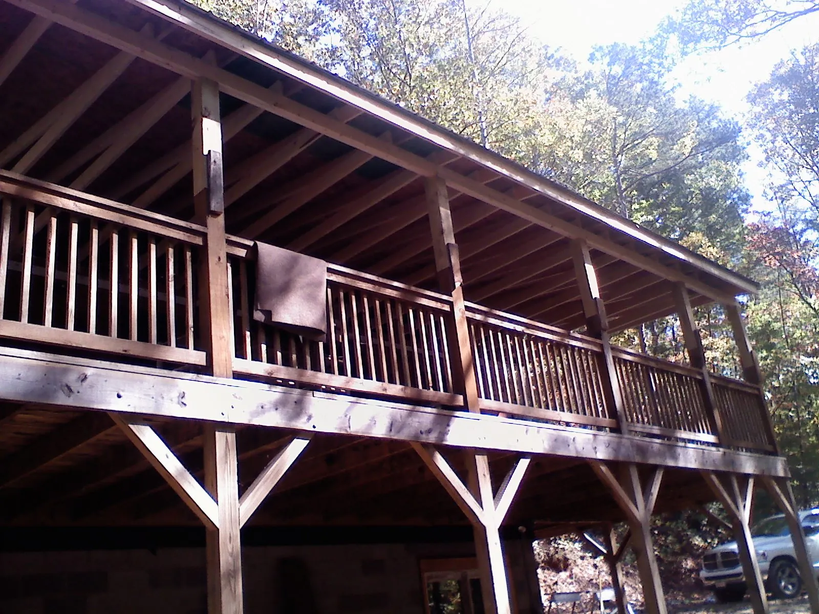 Timber framing under a new elevated porch and deck — Roof Leak Repair in Melvindale by Roofing Brothers